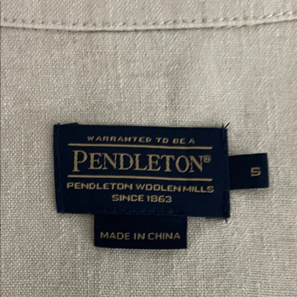 Pendleton Linen Blend Blazer Jacket Size Small Beige Button Up Business Casual - Picture 2 of 9